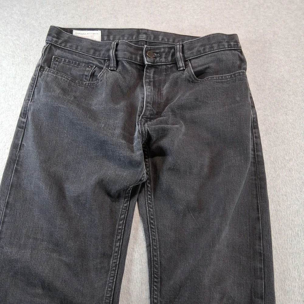 Banana Republic Straight Jeans Mens 32x32 Black Denim Stretch 303840-00